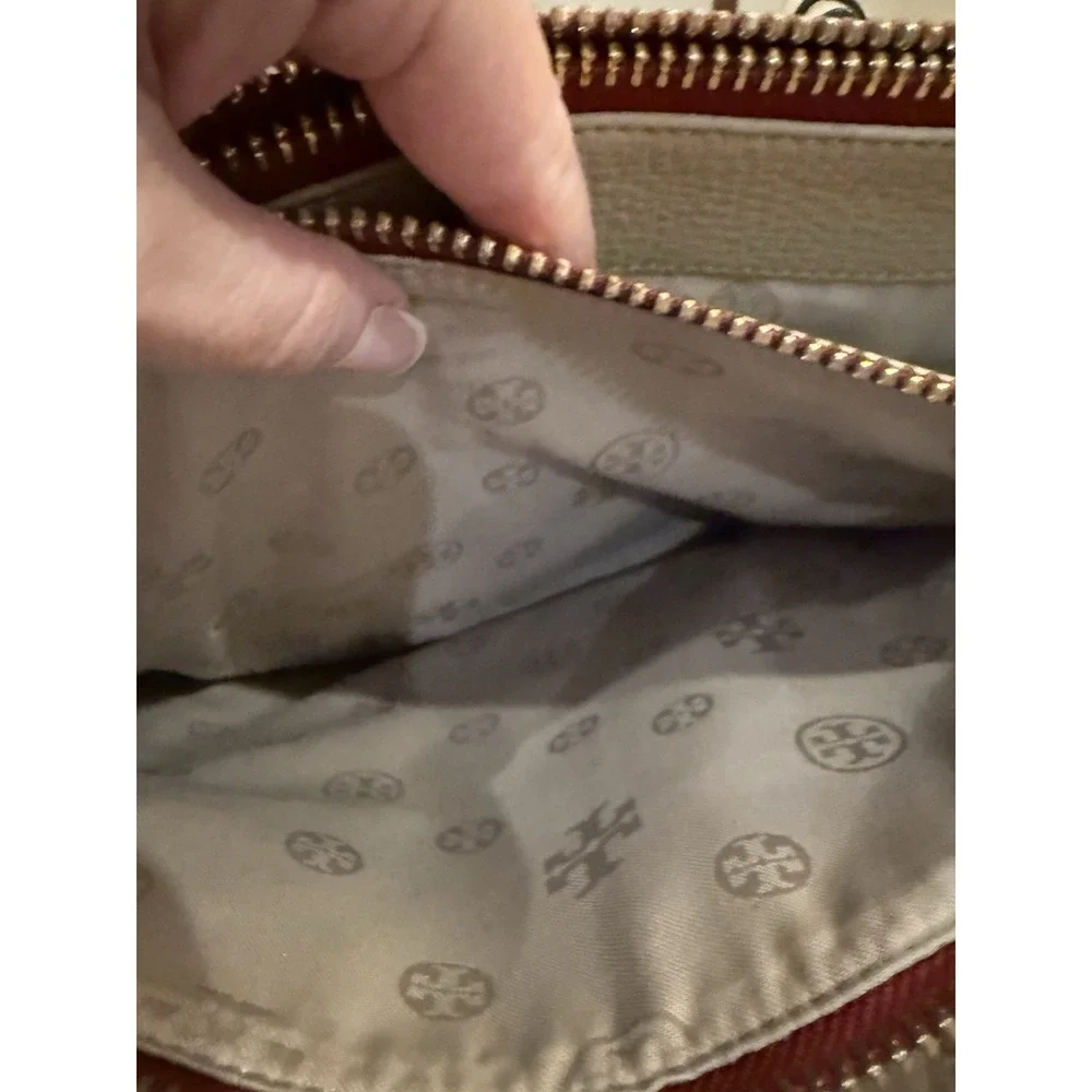 Tory Burch Robinson Pebbled Tri-color Square‎ Tote Crossbody 4 Compartment 598$